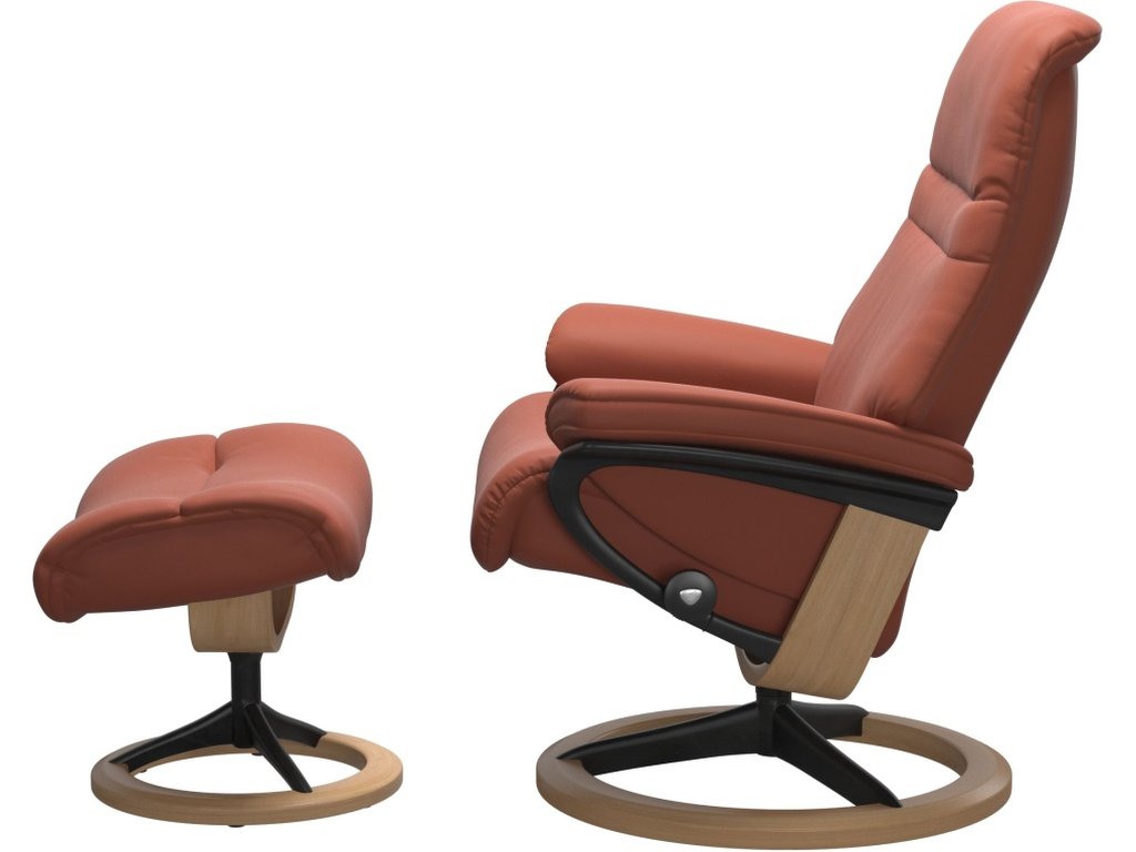Stressless® Sunrise (M) Signature Base Recliner with Ottoman - image 1