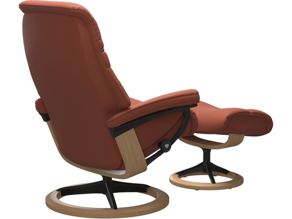 Stressless® Sunrise (M) Signature Base Recliner with Ottoman - image 3