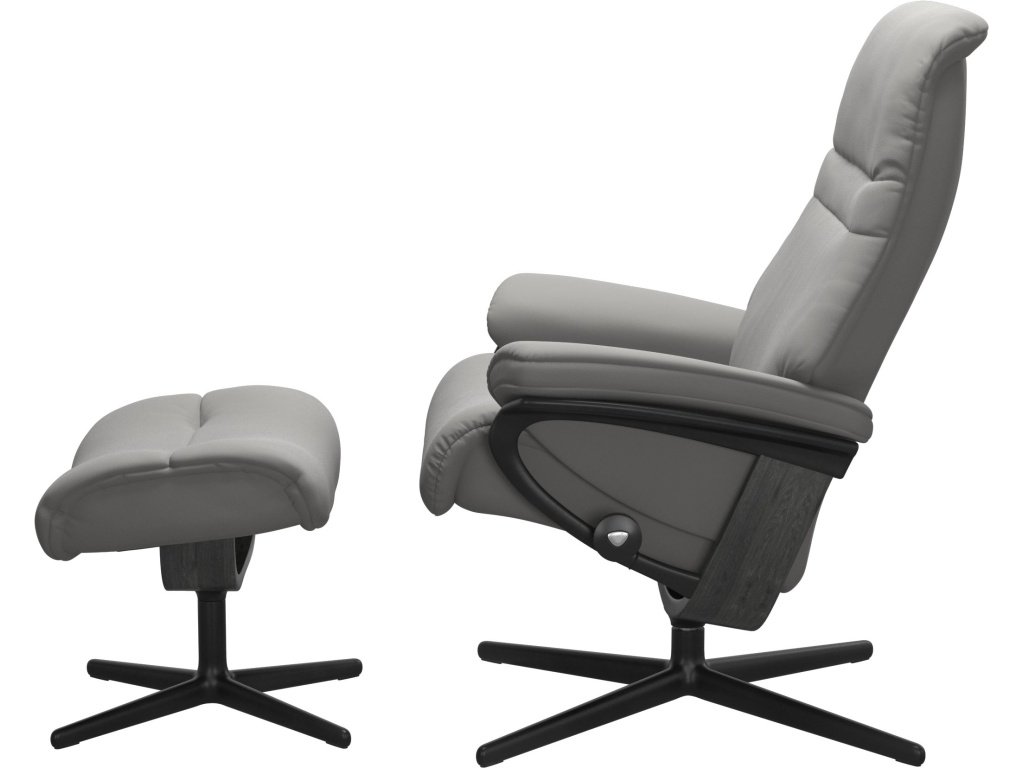 Stressless® Sunrise (M) Cross Base Recliner with Ottoman - image 1