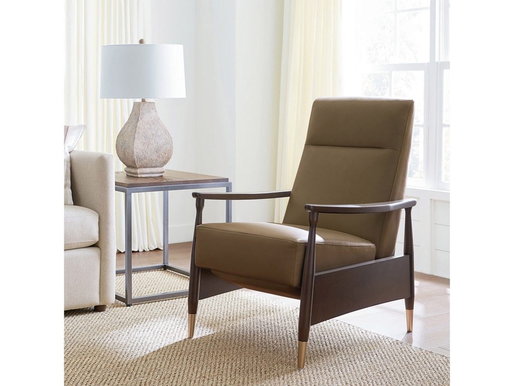 Maris Leather Manual Recliner with Wood Frame - image 1