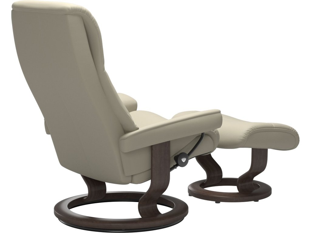 View (M) Classic Base Recliner with Ottoman - image 3
