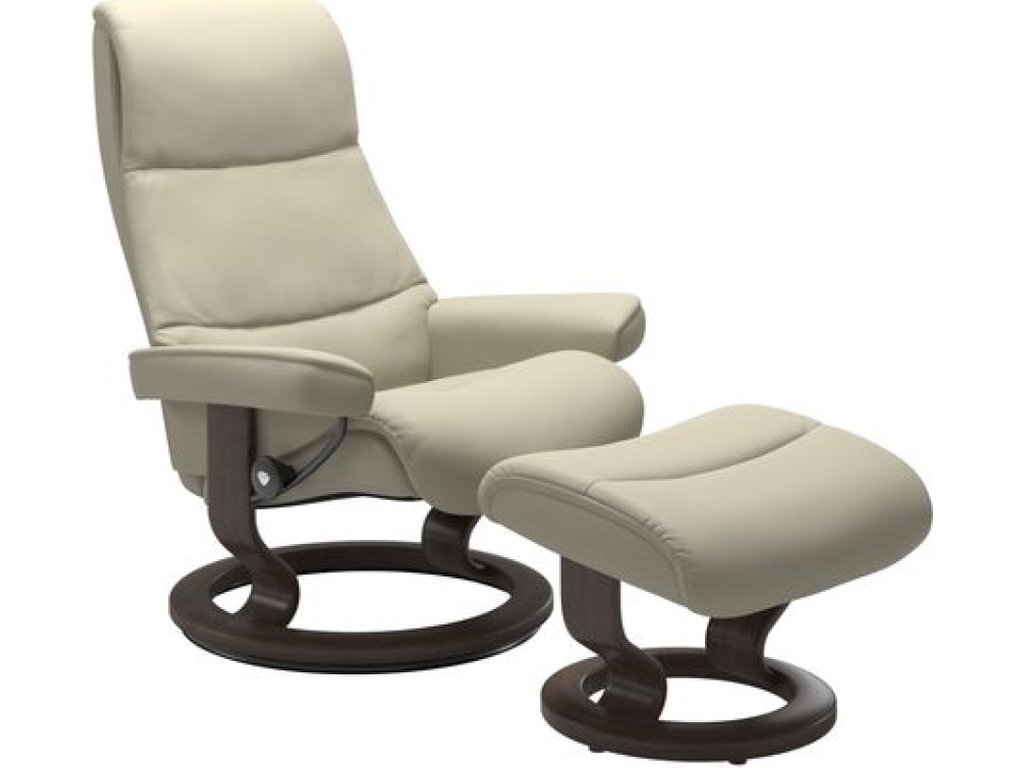 View (M) Classic Base Recliner with Ottoman - main image