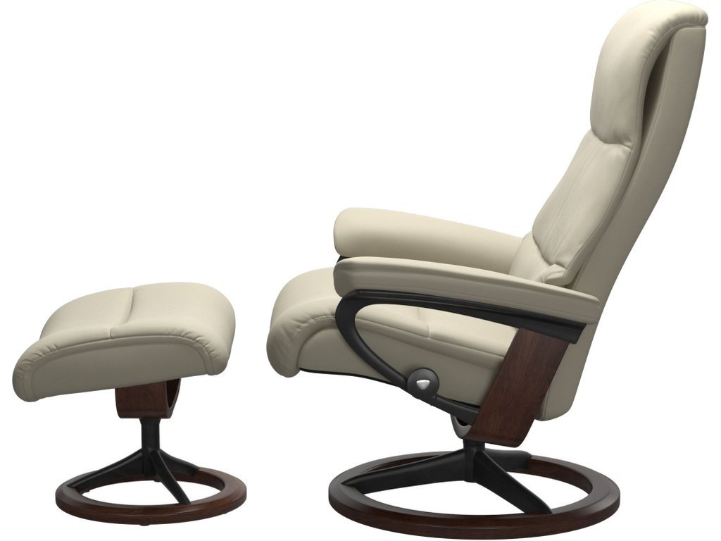 Stressless® View (M) Signature Base Recliner with Ottoman - image 1