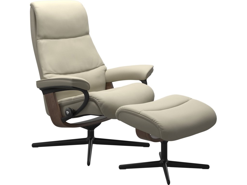 Stressless® View (M) Cross Base Recliner with Ottoman - main image