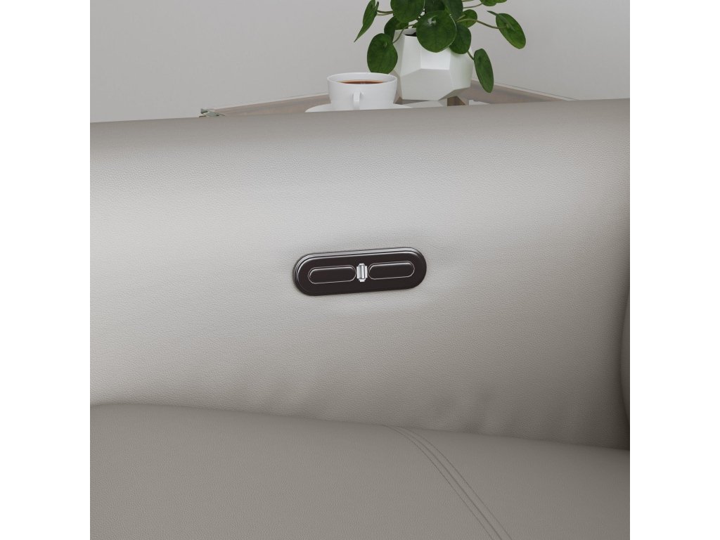 Aurora Ash Leather Power Recliner with Power Headrest - image 5