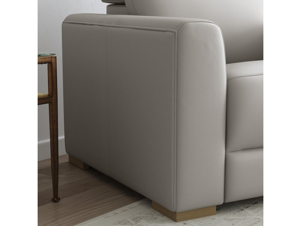 Aurora Ash Leather Power Recliner with Power Headrest - image 6