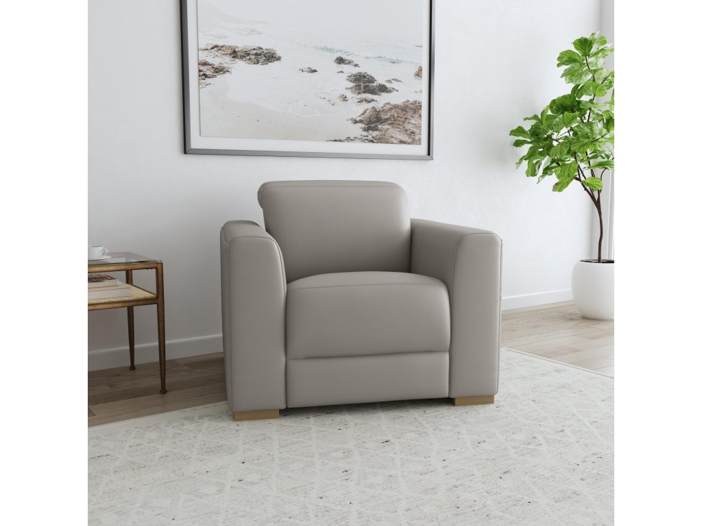 Aurora Ash Leather Power Recliner with Power Headrest - image 7