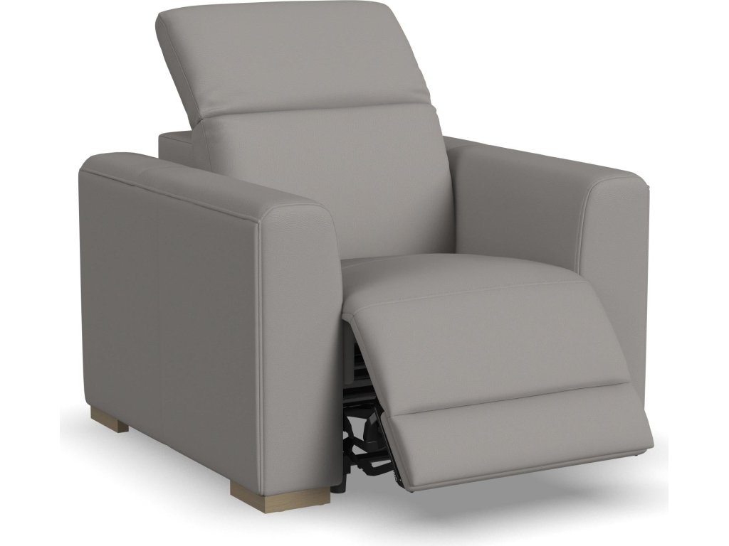 Aurora Ash Leather Power Recliner with Power Headrest - image 8