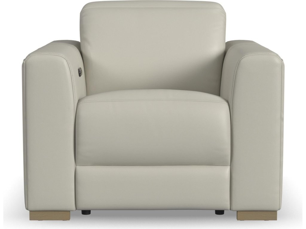 Aurora Coconut Milk Leather Power Recliner with Power Headrest - image 2