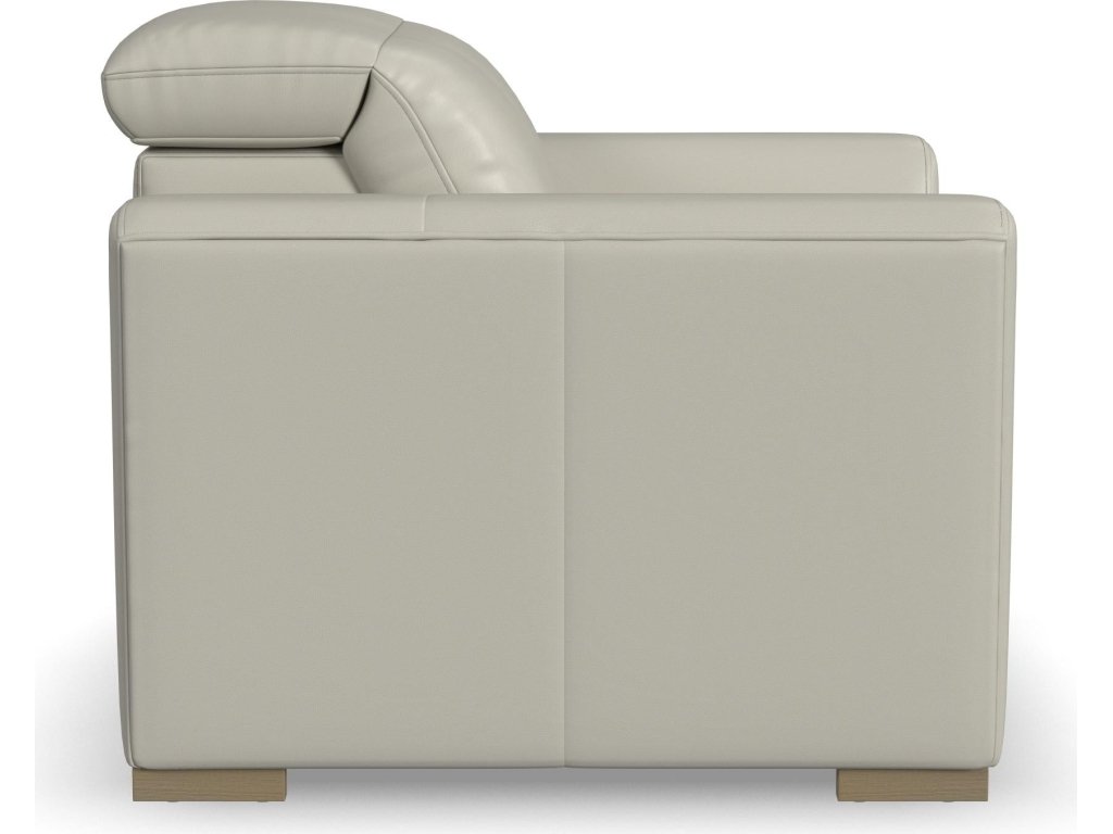 Aurora Coconut Milk Leather Power Recliner with Power Headrest - image 3