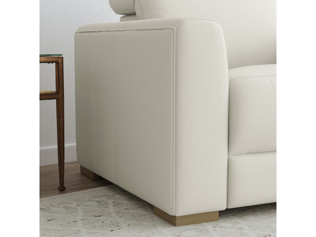 Aurora Coconut Milk Leather Power Recliner with Power Headrest - image 4