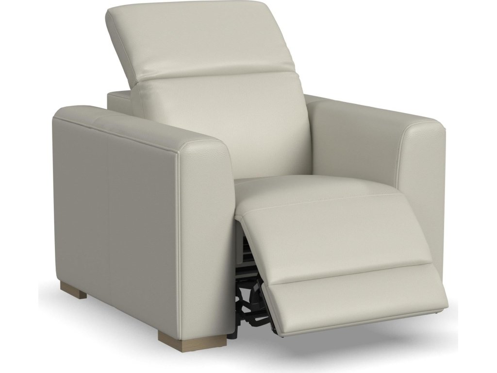 Aurora Coconut Milk Leather Power Recliner with Power Headrest - image 8