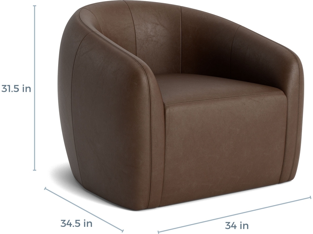 Garner Leather Barrel Swivel Chair - image 2