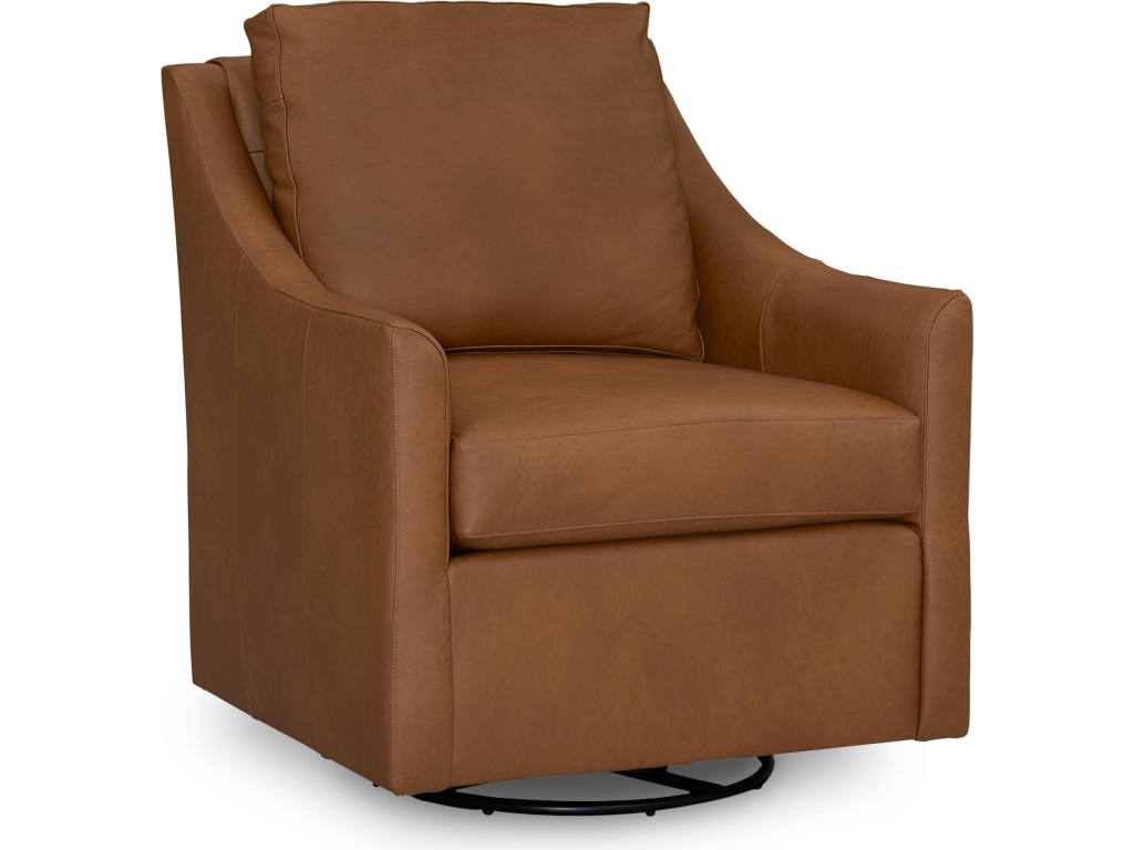 Sloan Leather Slope Arm Swivel Glider Chair - main image
