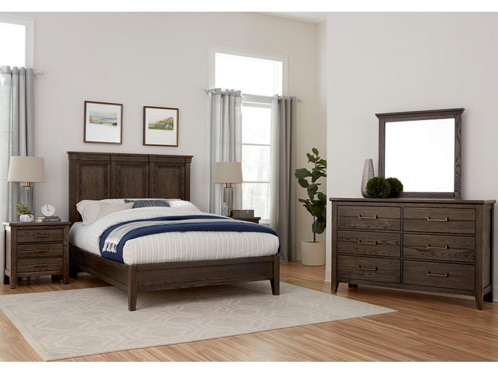 Mansion Bed With Low Profile Footboard In Charleston Brown - image 3