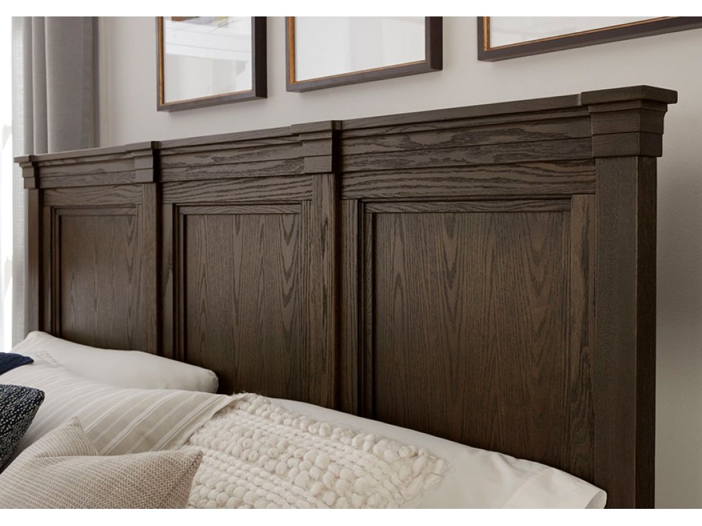 Mansion Bed With Low Profile Footboard In Charleston Brown - image 1