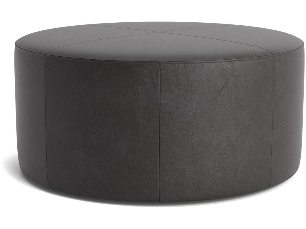 Kelly Leather Round Ottoman - main image