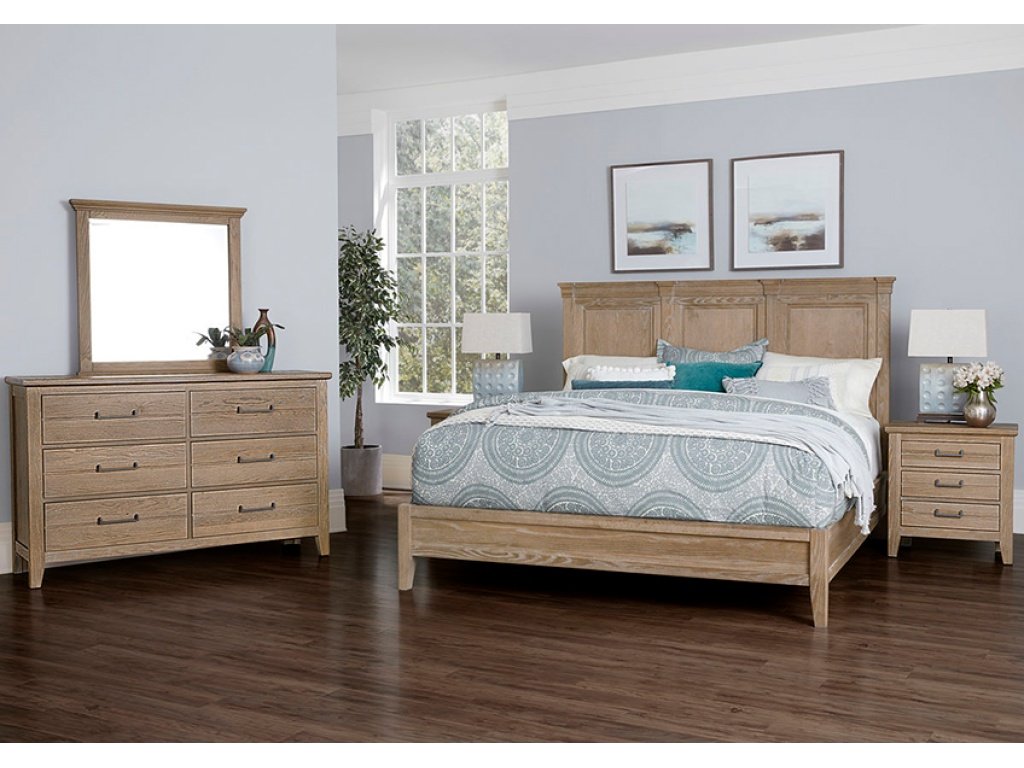 Mansion Bed With Low Profile Footboard In Deep Sand - image 1