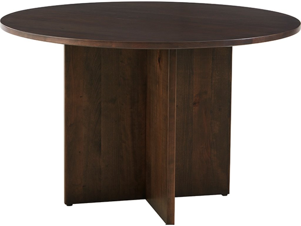 48 Inch Round Table  W/ Wood Base - image 1