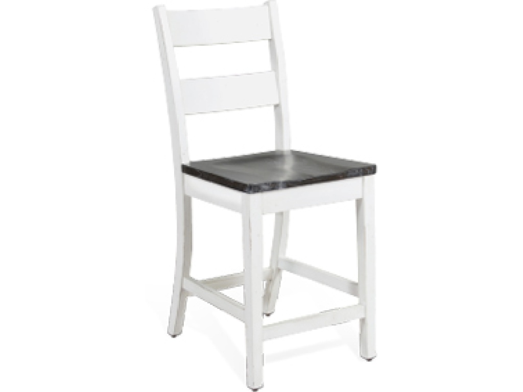 24"H Ladderback Barstool Wood Seat - main image