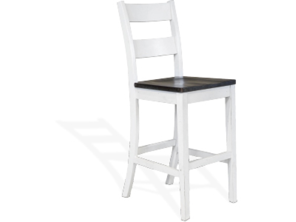 30"H Ladderback Barstool Wood Seat - main image