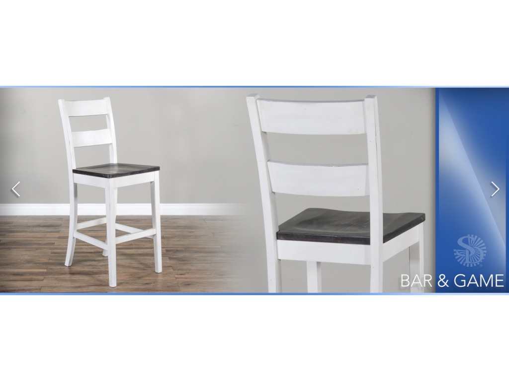 30"H Ladderback Barstool Wood Seat - image 2