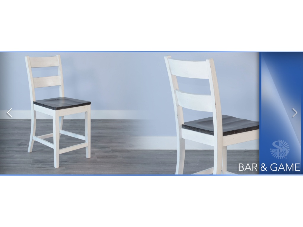 30"H Ladderback Barstool Wood Seat - image 3