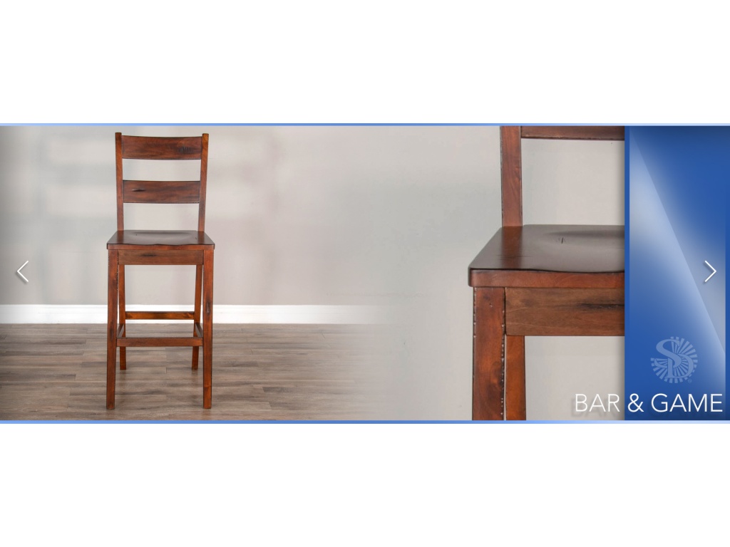 30"H Tuscany Ladderback Barstool, Wood Seat - image 1