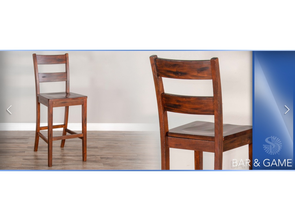 30"H Tuscany Ladderback Barstool, Wood Seat - image 2