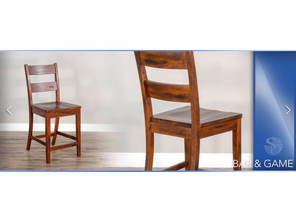 30"H Tuscany Ladderback Barstool, Wood Seat - image 3