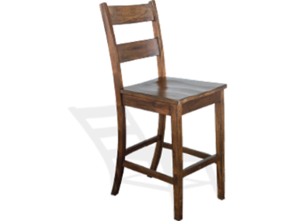 30"H Tuscany Ladderback Barstool, Wood Seat - main image