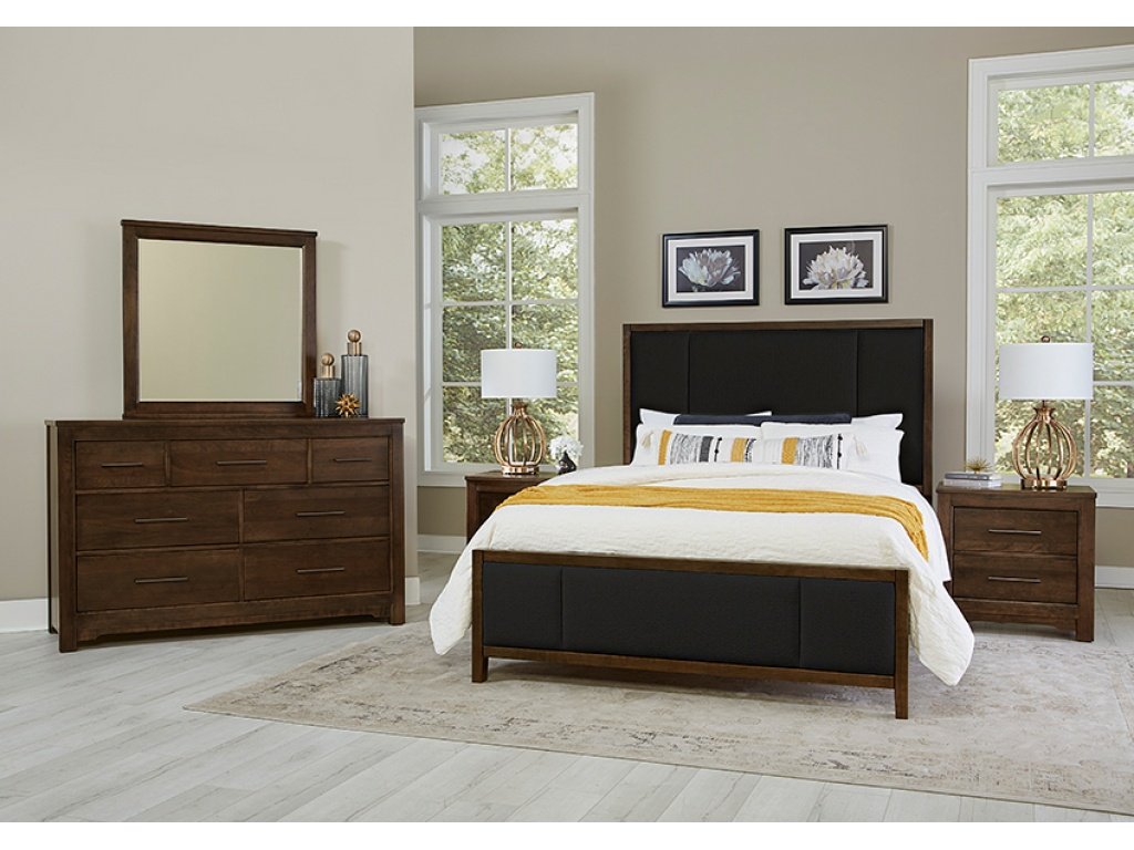 Upholstered Bed-Black Fab - image 1