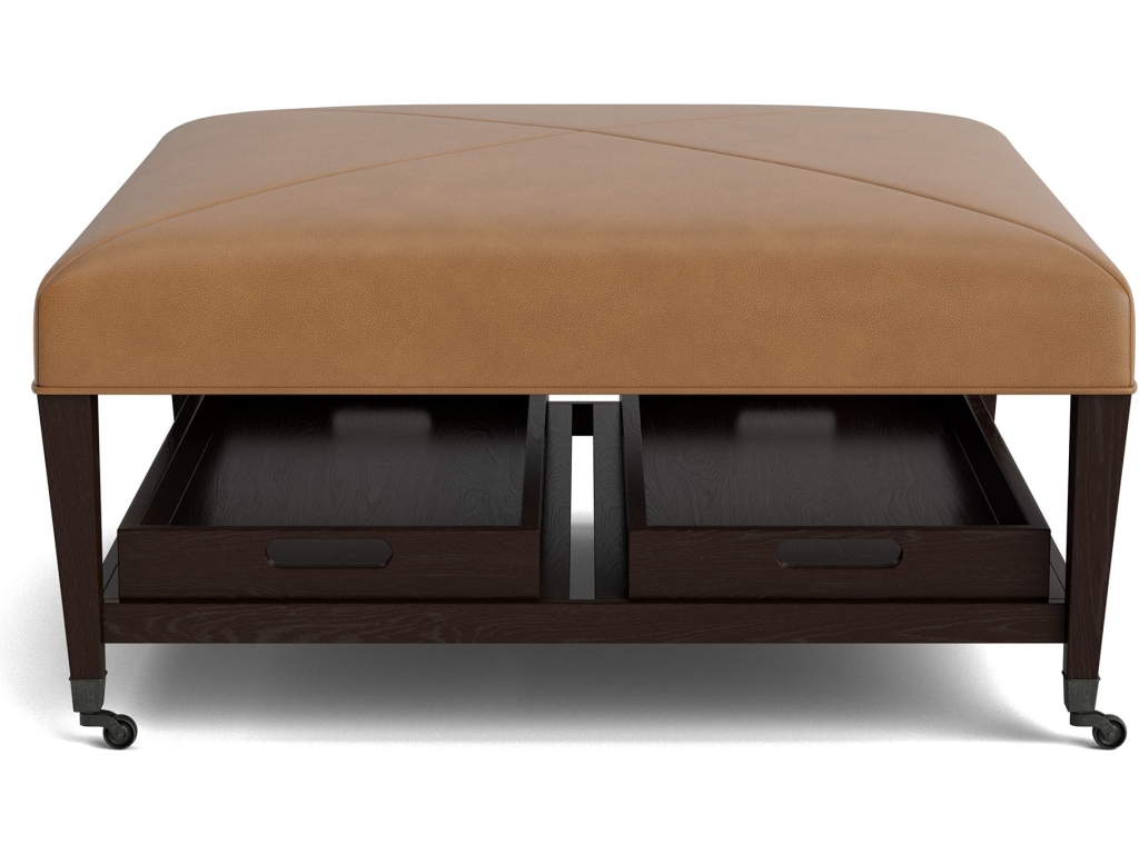 Kara Leather Ottoman with Trays - image 1