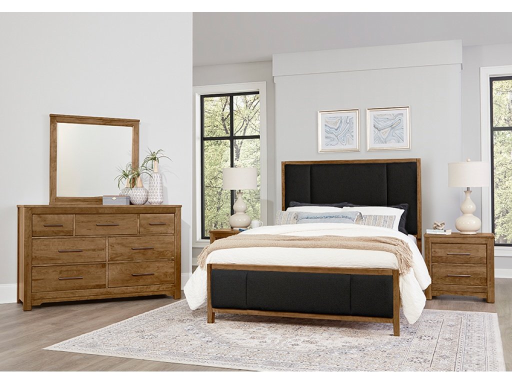 Upholstered Bed-Black Fab - image 2