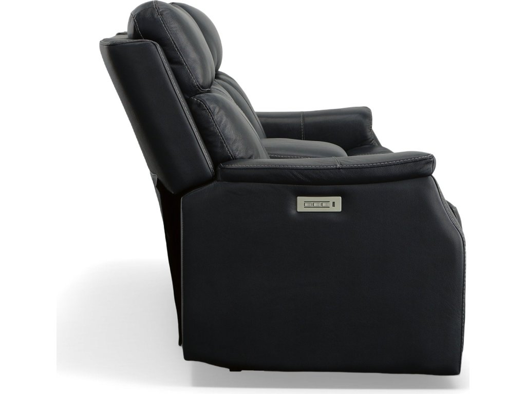 Easton Ocean Leather Power Reclining Loveseat with Console, Power Headrests & Lumbar - image 2
