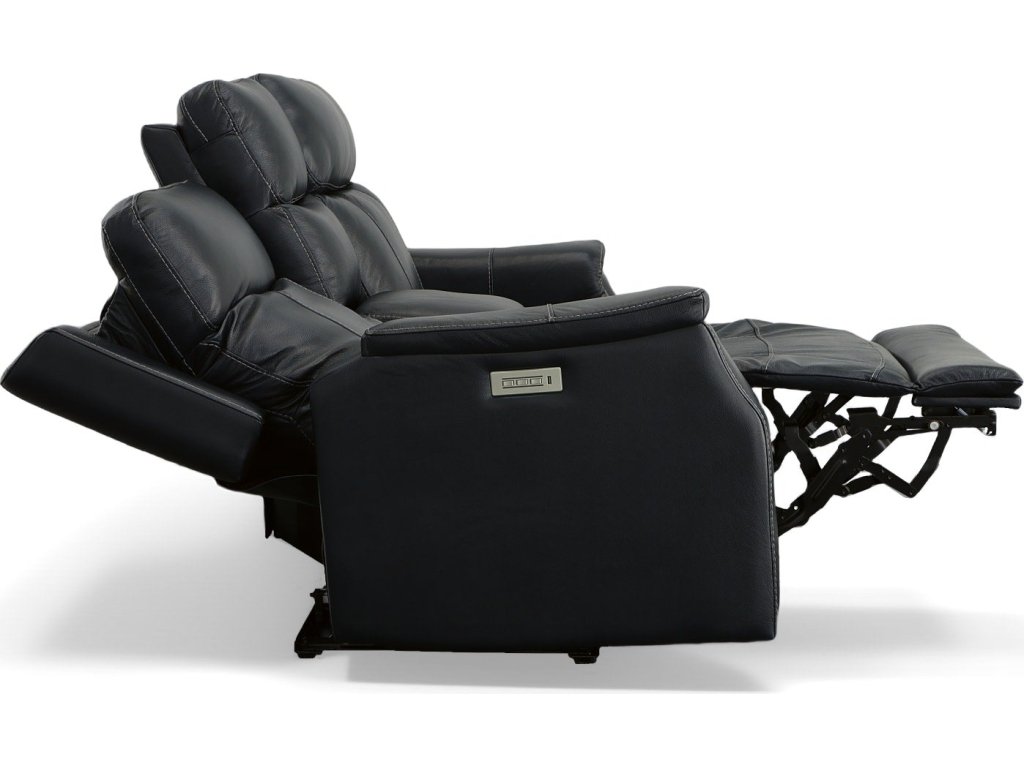 Easton Ocean Leather Power Reclining Loveseat with Console, Power Headrests & Lumbar - image 6