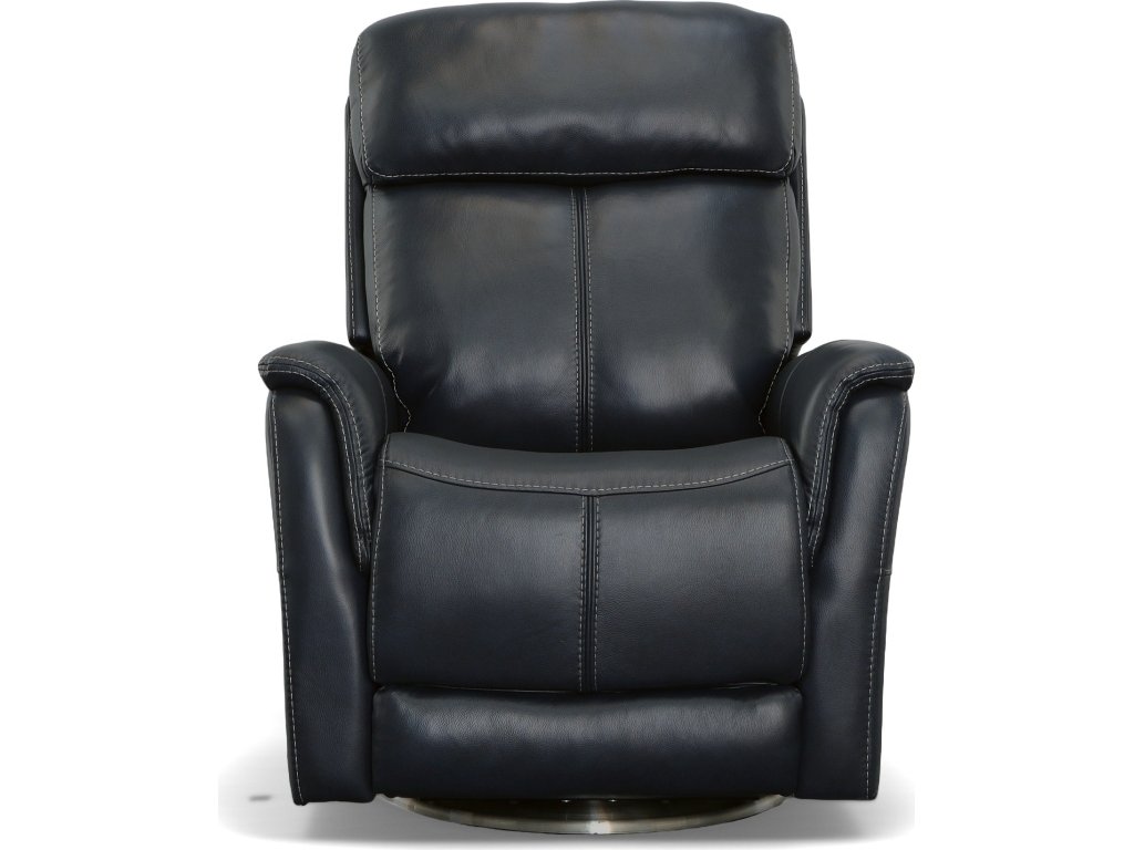 View Ocean Leather Power Swivel Recliner with Power Headrest - image 1
