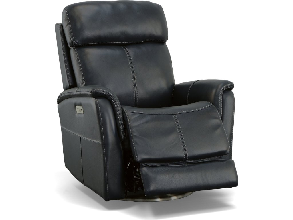 View Ocean Leather Power Swivel Recliner with Power Headrest - image 4