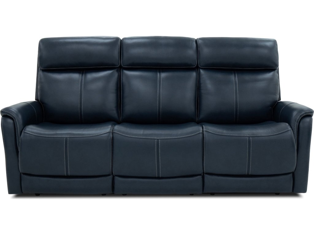 View Leather Power Reclining Sofa with Console, Power Headests & Lumbar - image 1