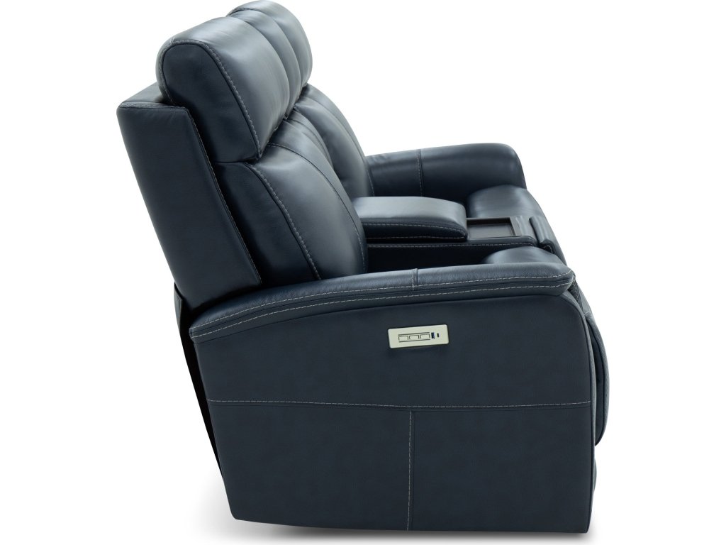 View Leather Power Reclining Sofa with Console, Power Headests & Lumbar - image 2