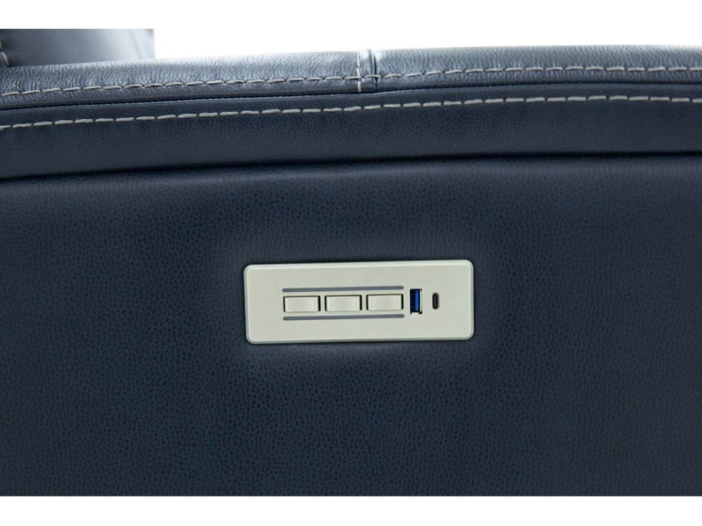 View Leather Power Reclining Sofa with Console, Power Headests & Lumbar - image 7