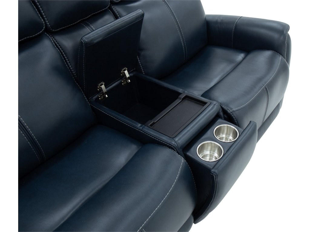 View Leather Power Reclining Loveseat with Console, Power Headrests & Lumbar - image 8