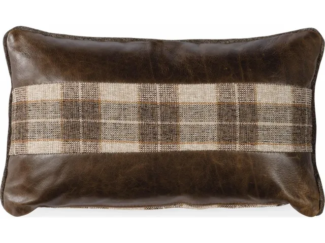 12in X 20in Rectangle Pillow With Welt - LeatherFabric Combo