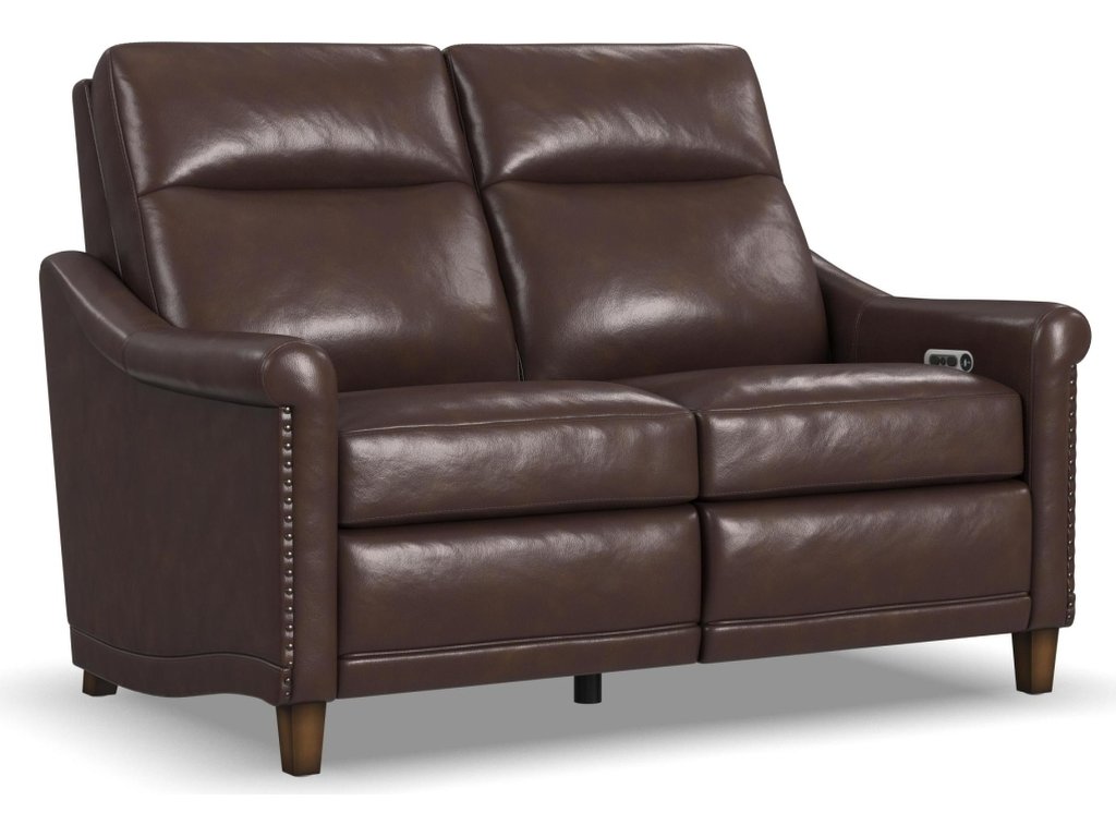 Elizabeth Brunette Leather Power Recliner with Power Headrest - main image