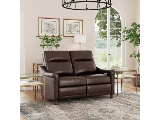 Elizabeth Brunette Leather Power Recliner with Power Headrest - Alternative View