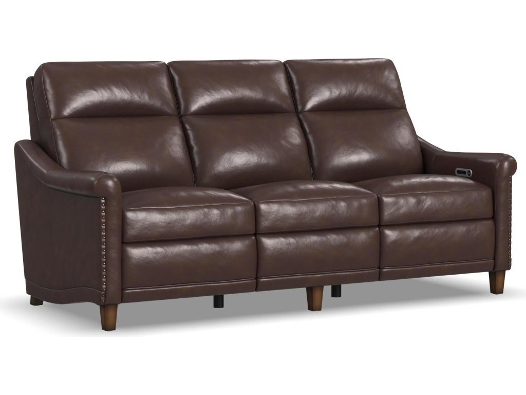 Elizabeth Brunette Leather Power Recliner with Power Headrest - main image