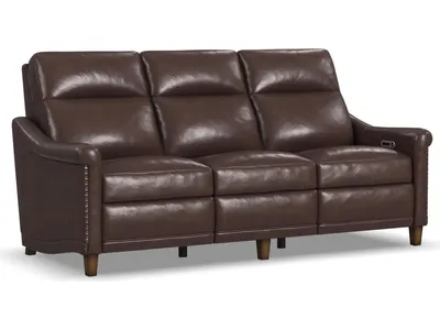 Elizabeth Brunette Leather Power Recliner with Power Headrest