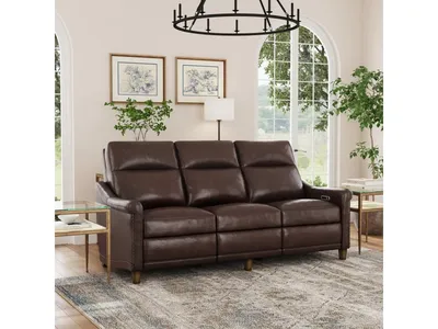 Elizabeth Brunette Leather Power Recliner with Power Headrest - Alternative View