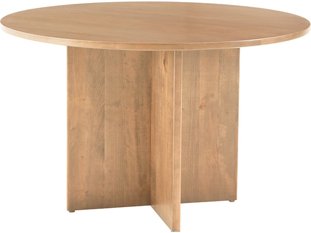 48 Inch Round Table  W/ Wood Base - image 1