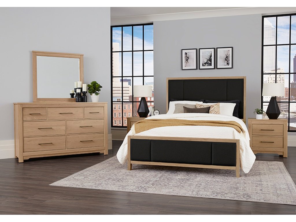 Upholstered Bed-Black Fab - image 2